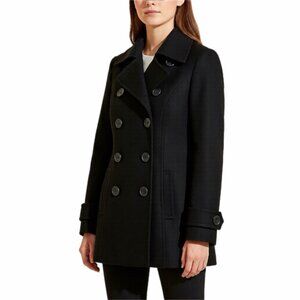 H&M LOGG Peacoat Womens 4 Black Short Insulated Academia Detective Whimsigoth